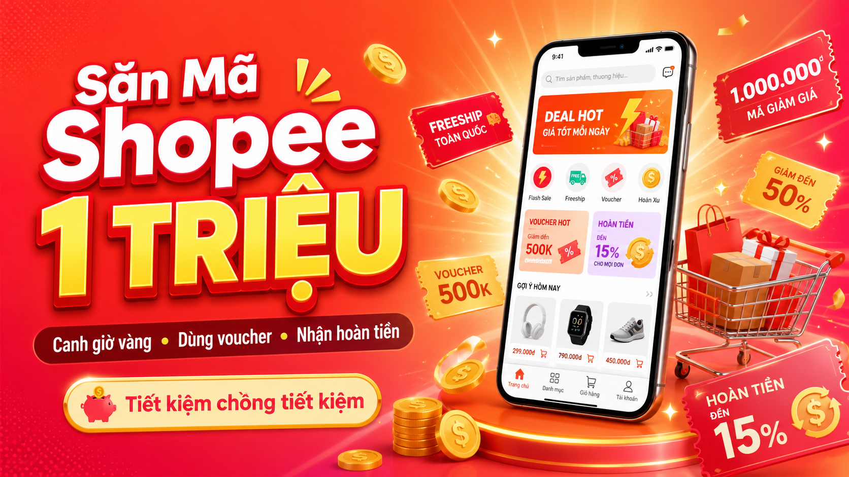 Cách săn mã giảm giá Shopee 1 triệu đồng cực dễ dàng